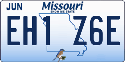 MO license plate EH1Z6E