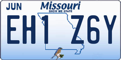 MO license plate EH1Z6Y