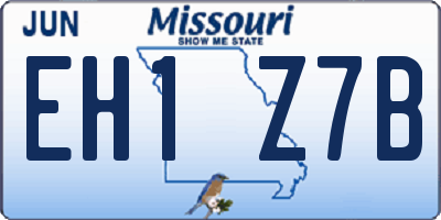 MO license plate EH1Z7B