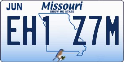 MO license plate EH1Z7M