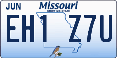 MO license plate EH1Z7U