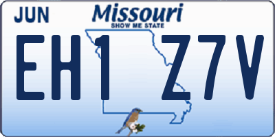 MO license plate EH1Z7V