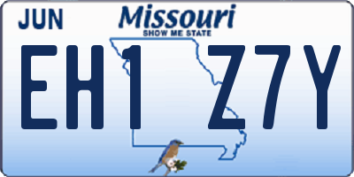 MO license plate EH1Z7Y