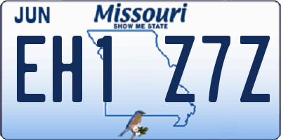 MO license plate EH1Z7Z