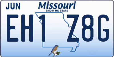 MO license plate EH1Z8G