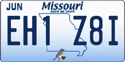 MO license plate EH1Z8I