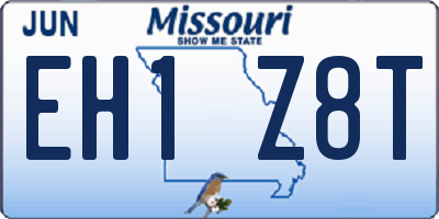 MO license plate EH1Z8T