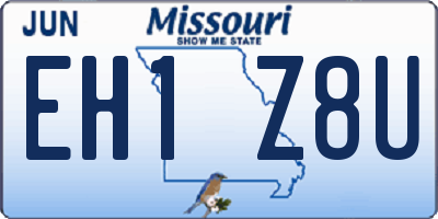 MO license plate EH1Z8U