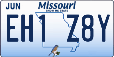 MO license plate EH1Z8Y
