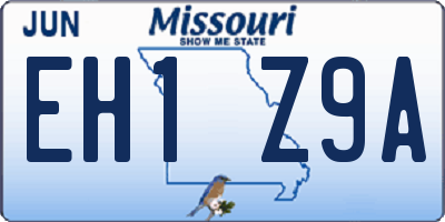 MO license plate EH1Z9A