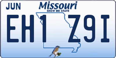 MO license plate EH1Z9I
