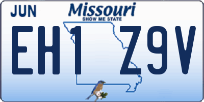MO license plate EH1Z9V
