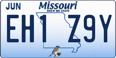 MO license plate EH1Z9Y
