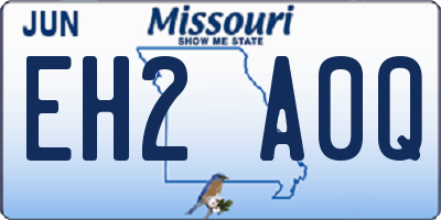 MO license plate EH2A0Q