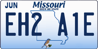 MO license plate EH2A1E