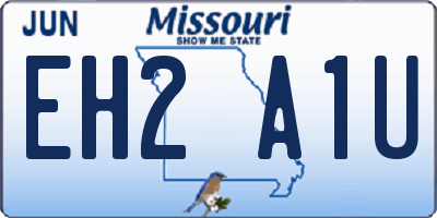 MO license plate EH2A1U