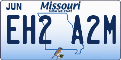 MO license plate EH2A2M