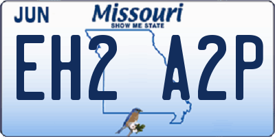 MO license plate EH2A2P
