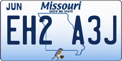 MO license plate EH2A3J