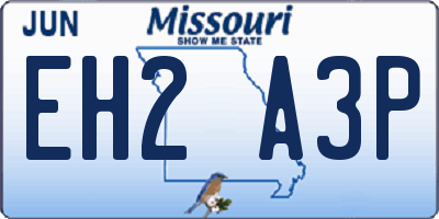 MO license plate EH2A3P