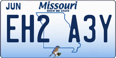MO license plate EH2A3Y