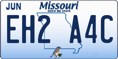 MO license plate EH2A4C