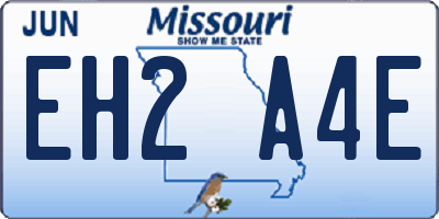 MO license plate EH2A4E