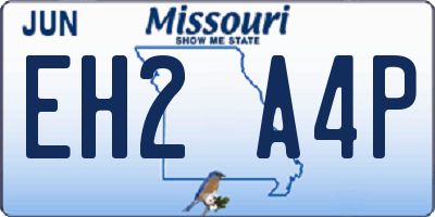 MO license plate EH2A4P