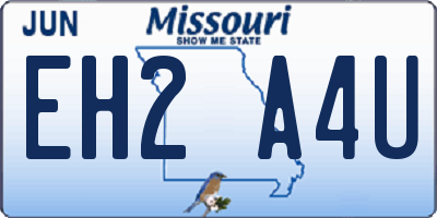 MO license plate EH2A4U
