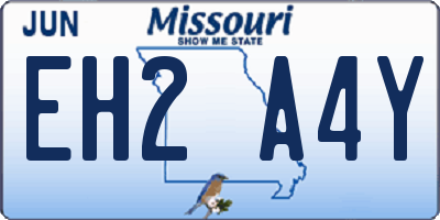 MO license plate EH2A4Y