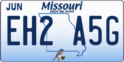 MO license plate EH2A5G