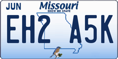 MO license plate EH2A5K