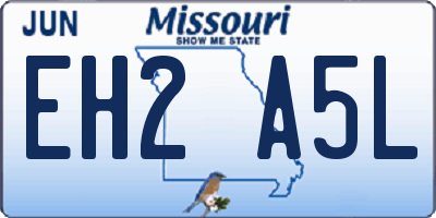 MO license plate EH2A5L