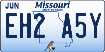 MO license plate EH2A5Y