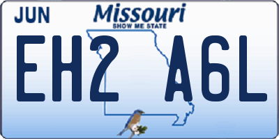 MO license plate EH2A6L