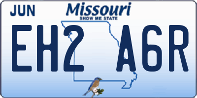 MO license plate EH2A6R