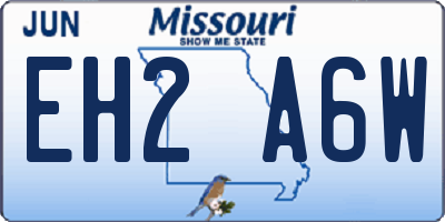 MO license plate EH2A6W