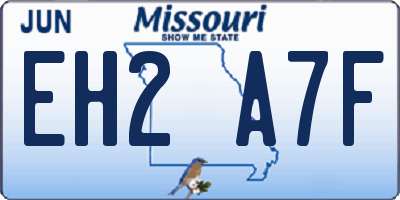 MO license plate EH2A7F