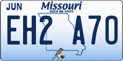 MO license plate EH2A7O