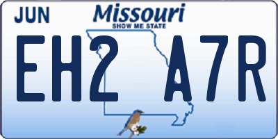 MO license plate EH2A7R