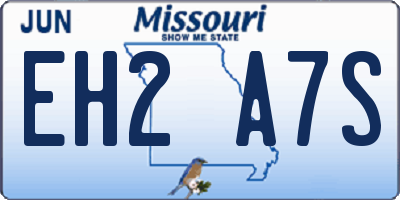 MO license plate EH2A7S