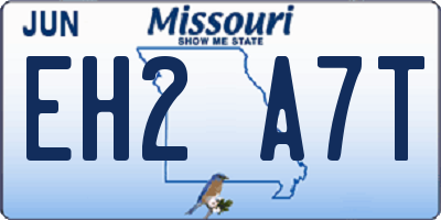 MO license plate EH2A7T