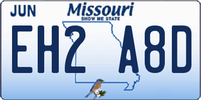 MO license plate EH2A8D