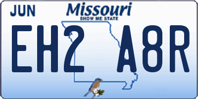 MO license plate EH2A8R