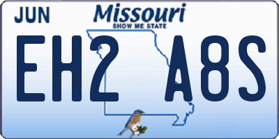 MO license plate EH2A8S