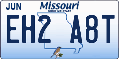 MO license plate EH2A8T