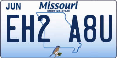 MO license plate EH2A8U