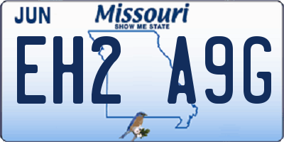 MO license plate EH2A9G