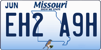 MO license plate EH2A9H