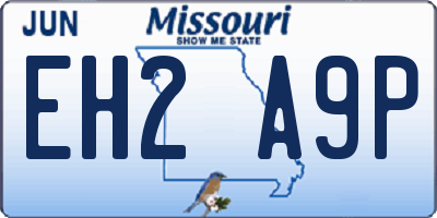 MO license plate EH2A9P